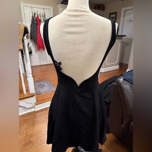 Lulu's Black and Red Backless Sundress V-neck Cocktail